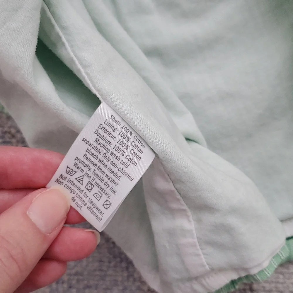 Janie and Jack Baby Girls Green White Pinstriped Lined 2-piece Outfit Sz18-24m